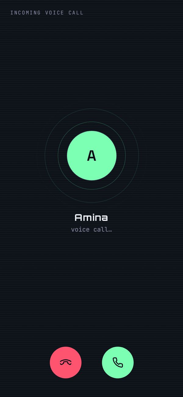 An incoming Naluno voice call.